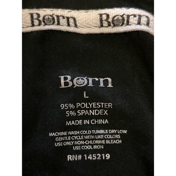 Born Pajama Shirt Womens Large Black Button Front Long Sleeve Piped Sleepwear - Picture 6 of 6